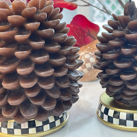 MacKenzie Childs Pinecone Flameless Candles (set of 2) - Picture 10 of 14